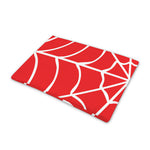 Red And White Spider Web Pattern Print Pet Cooling Mat Cover