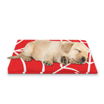 Red And White Spider Web Pattern Print Pet Cooling Mat Cover