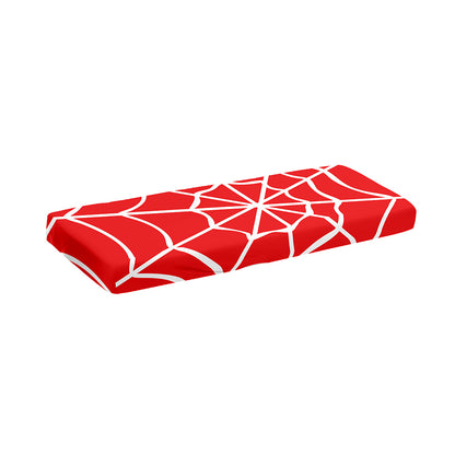 Red And White Spider Web Pattern Print Piano Keyboard Cover