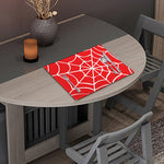 Red And White Spider Web Pattern Print Placemat