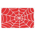 Red And White Spider Web Pattern Print Polyester Doormat