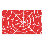 Red And White Spider Web Pattern Print Polyester Doormat
