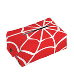 Red And White Spider Web Pattern Print Rectangle Tissue Box Cover