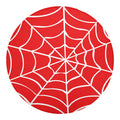Red And White Spider Web Pattern Print Round Blanket