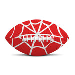 Red And White Spider Web Pattern Print Rugby Ball