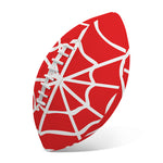 Red And White Spider Web Pattern Print Rugby Ball
