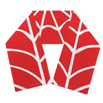 Red And White Spider Web Pattern Print Scarf