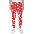 Red And White Spider Web Pattern Print Joggers