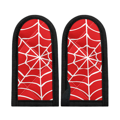 Red And White Spider Web Pattern Print Skillet Handle Cover