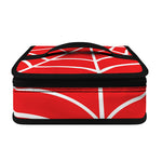 Red And White Spider Web Pattern Print Small Lunch Bag