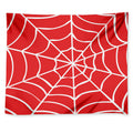 Red And White Spider Web Pattern Print Tapestry