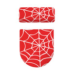Red And White Spider Web Pattern Print Toilet Lid And Tank Cover Set