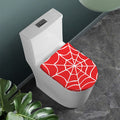 Red And White Spider Web Pattern Print Toilet Lid Cover