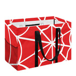 Red And White Spider Web Pattern Print Utility Tote Bag