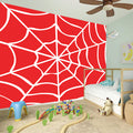 Red And White Spider Web Pattern Print Wall Sticker