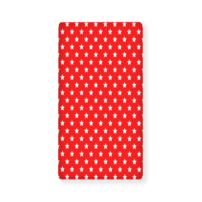 Red And White Star Pattern Print Baby Crib Sheet