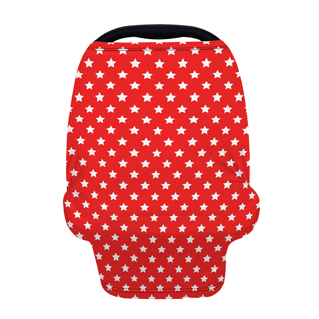 Red And White Star Pattern Print Baby Seat Cover