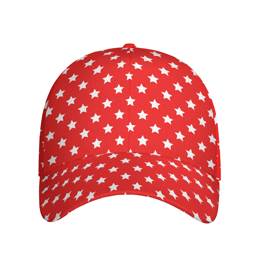 Red And White Star Pattern Print Baseball Cap