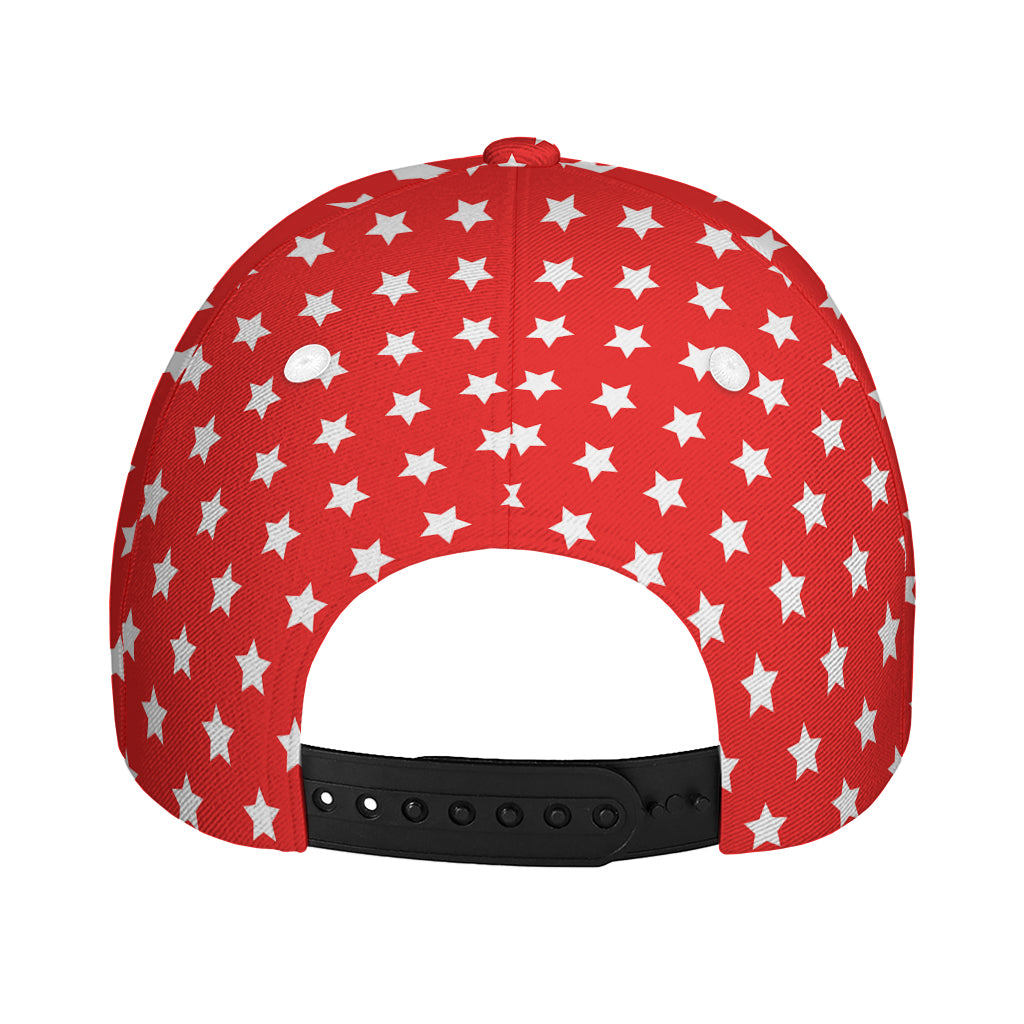 Red And White Star Pattern Print Baseball Cap