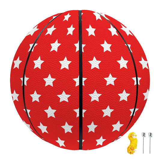 Red And White Star Pattern Print Basketball