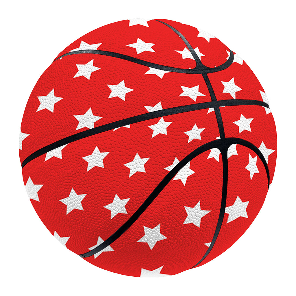 Red And White Star Pattern Print Basketball