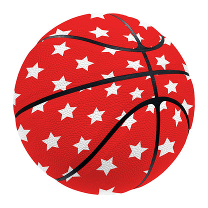 Red And White Star Pattern Print Basketball