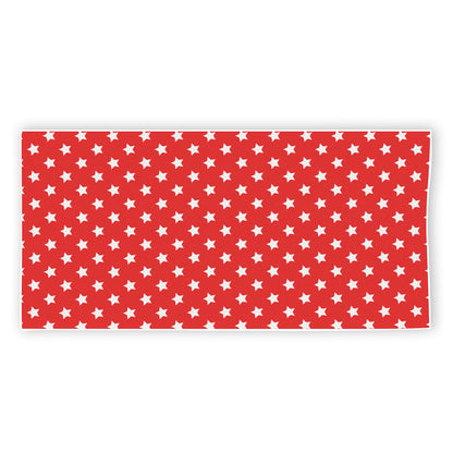 Red And White Star Pattern Print Beach Towel