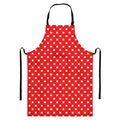 Red And White Star Pattern Print Bib Apron With Pocket