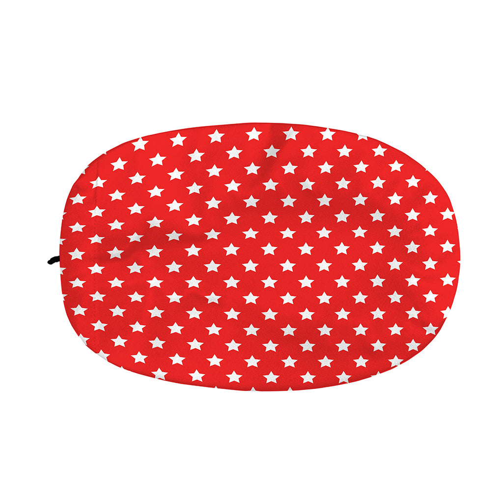 Red And White Star Pattern Print Car Side Mirror Covers