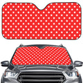 Red And White Star Pattern Print Car Windshield Sun Shade