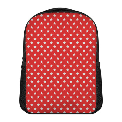 Red And White Star Pattern Print Casual Backpack