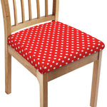 Red And White Star Pattern Print Chair Cushion Cover