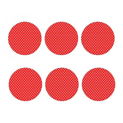 Red And White Star Pattern Print Coaster Set