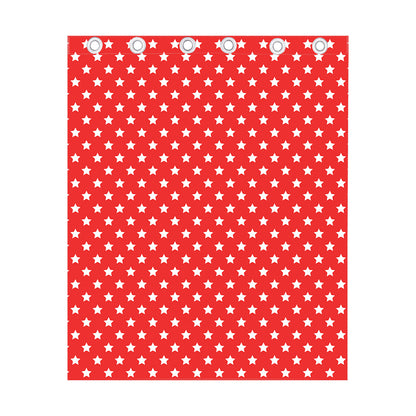 Red And White Star Pattern Print Curtain