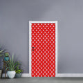 Red And White Star Pattern Print Door Sticker