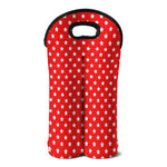 Red And White Star Pattern Print Double Neoprene Wine Tote
