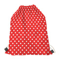 Red And White Star Pattern Print Drawstring Bag