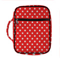 Red And White Star Pattern Print Front Pocket Bible Bag