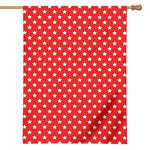 Red And White Star Pattern Print House Flag