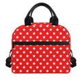 Red And White Star Pattern Print Insulated Lunch Bag