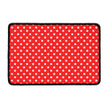 Red And White Star Pattern Print Kitchen Mat