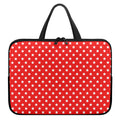 Red And White Star Pattern Print Laptop Sleeve With Handle