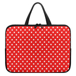 Red And White Star Pattern Print Laptop Sleeve With Handle