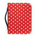 Red And White Star Pattern Print Leather Bible Cover