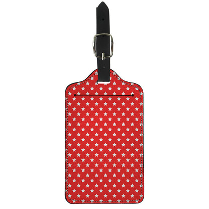 Red And White Star Pattern Print Luggage Tag