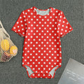 Red And White Star Pattern Print Men's Bodysuit