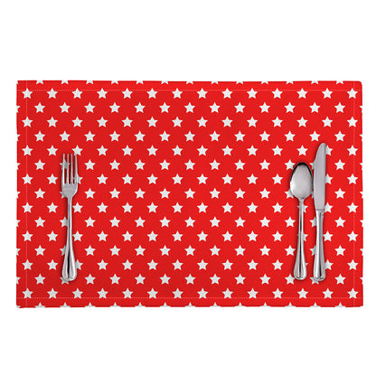 Red And White Star Pattern Print Placemat