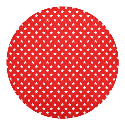 Red And White Star Pattern Print Round Blanket