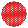Red And White Star Pattern Print Round Floor Mat