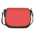 Red And White Star Pattern Print Saddle Bag